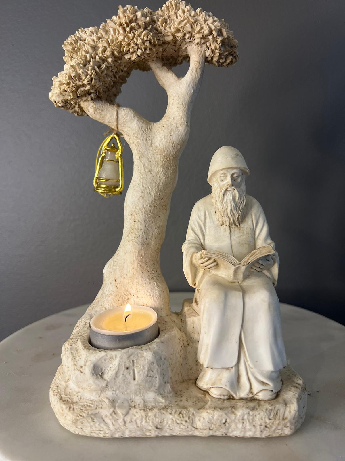Statue with Ziyeh Mar Charbel