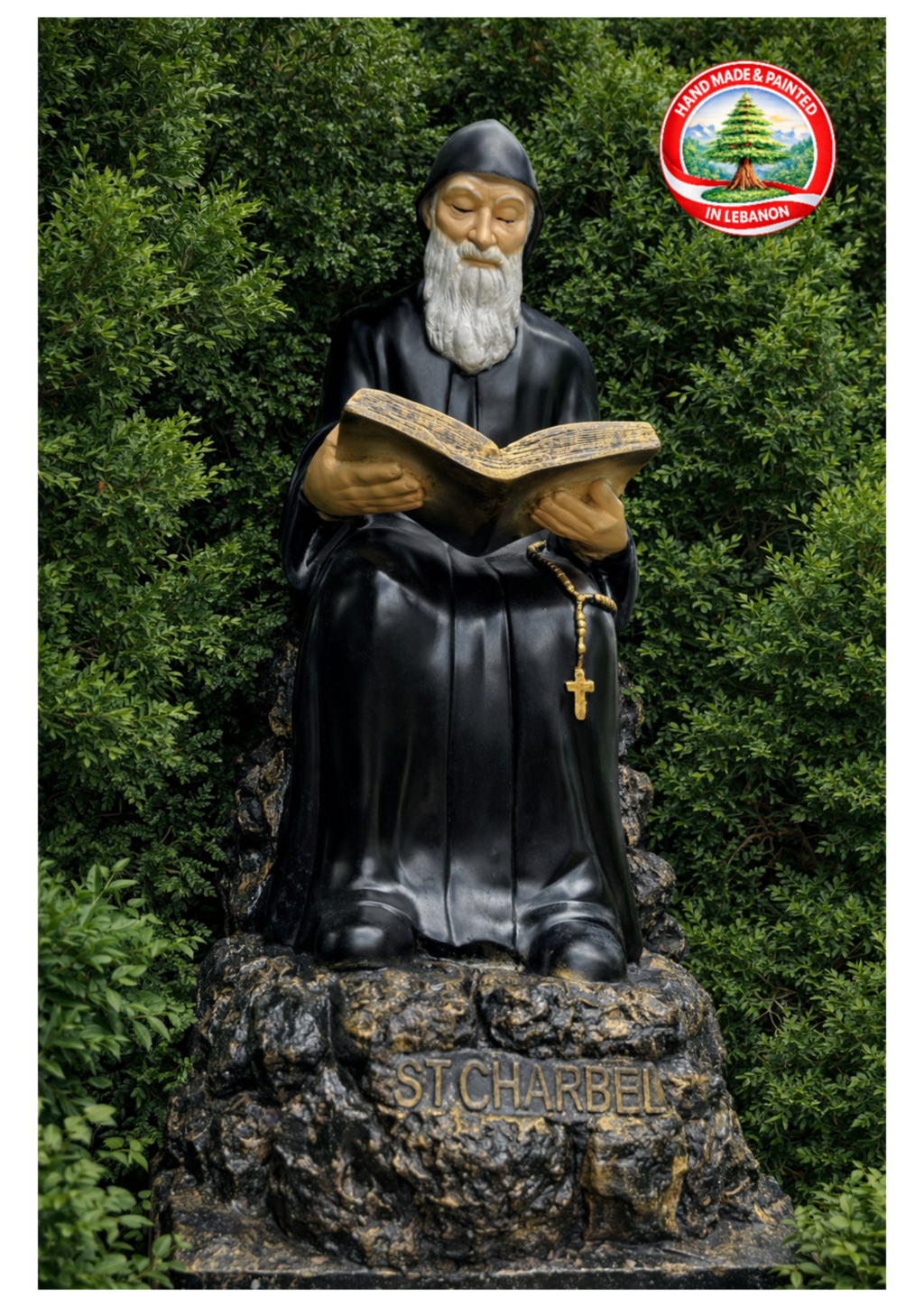 1-meter Saint Charbel statue coloured