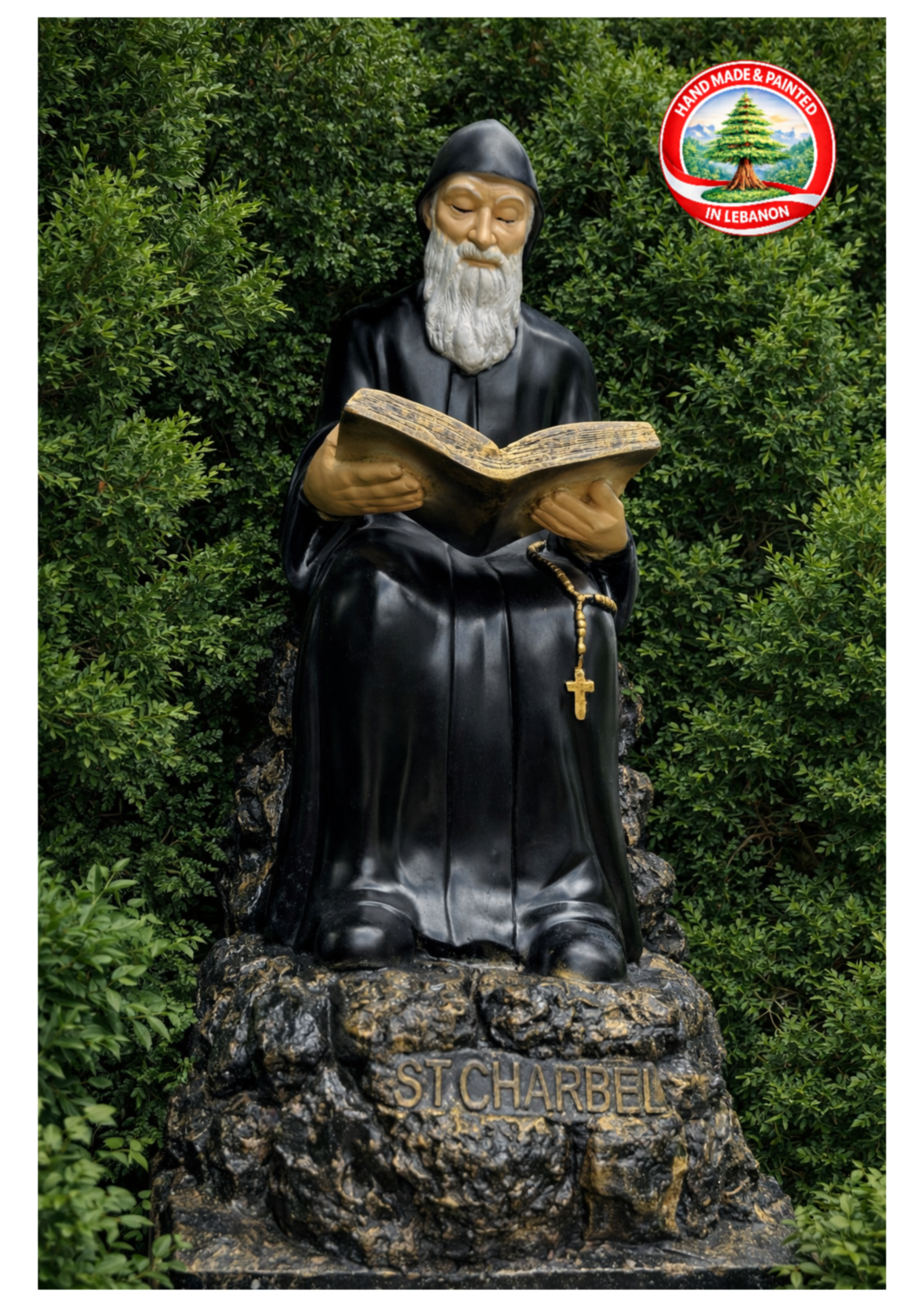 1-meter Saint Charbel statue coloured