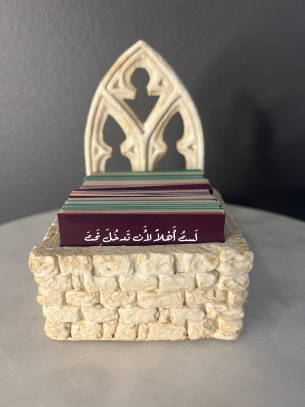 Polyresin Bible quote holder with 320 New Testament Bible quote cards